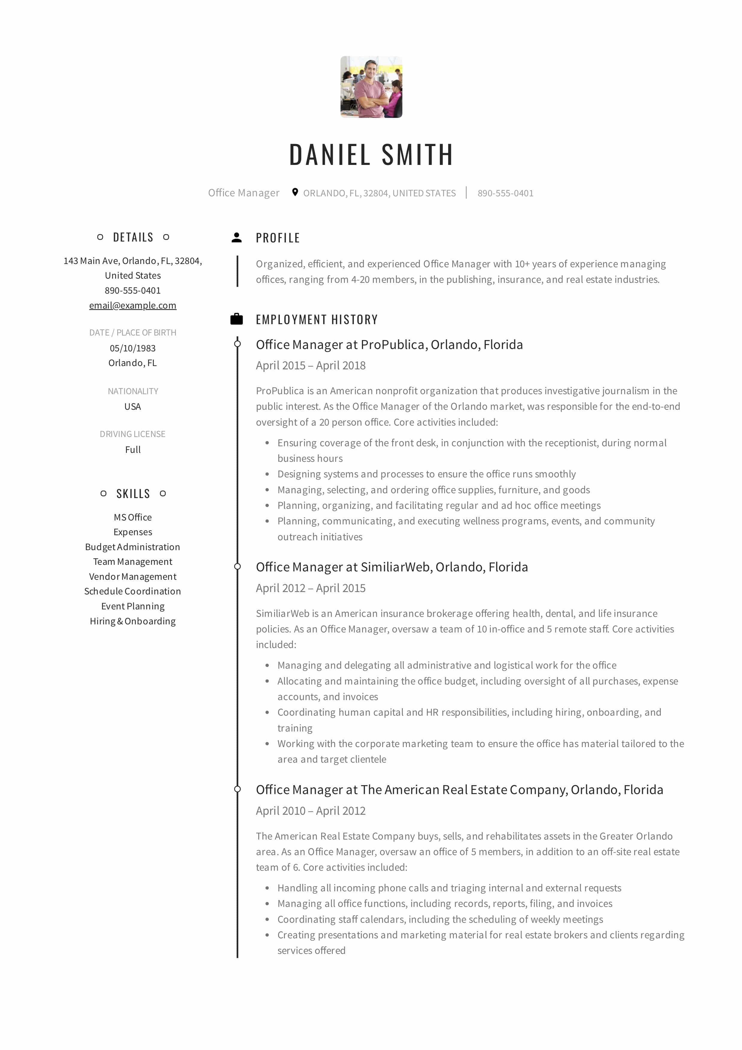 Resume Examples Office  Guide Office Manager Resume 12 Samples Pdf 2019