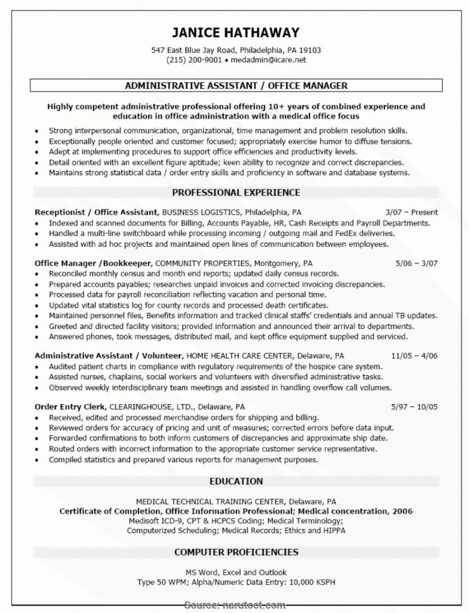 Resume Examples Office Medical - Resume Examples Office Medical Office Manager Resume Examples Nousway 681x889 