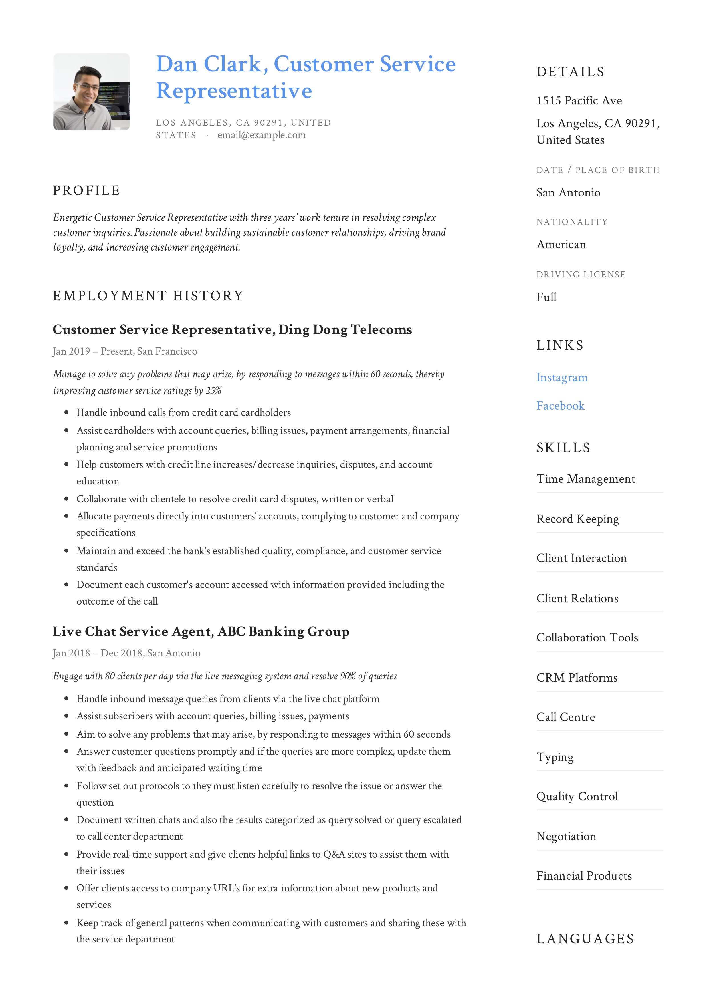Resume For Customer Service Customer Service Representative Resume 5 resume for customer service|wikiresume.com