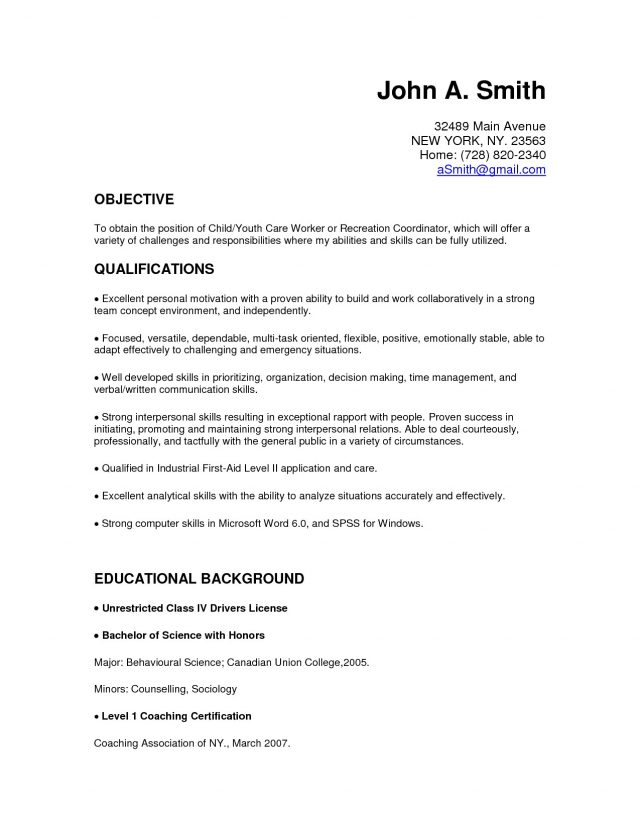 Resume Objective Examples Child Care Resume Objective Examples Skills
