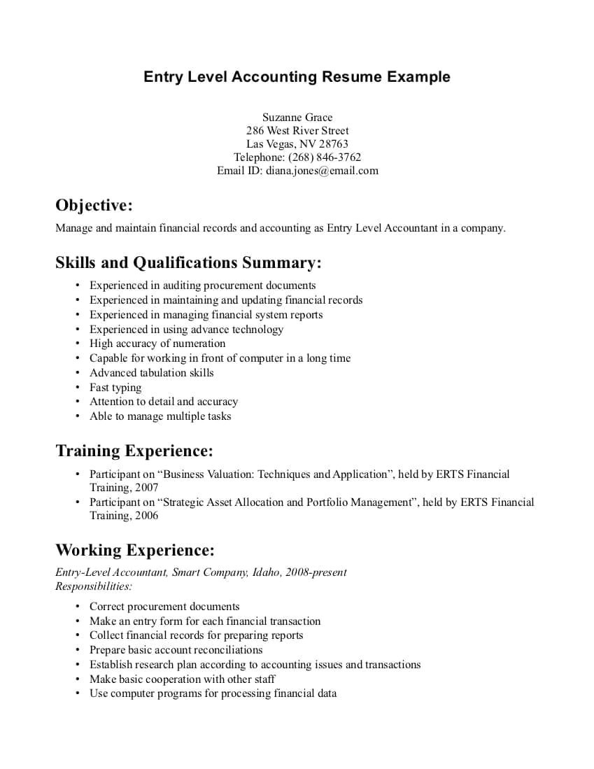 Resume Objective Examples  Entry Level Resume Objective Examples Best Resume Objective Entry