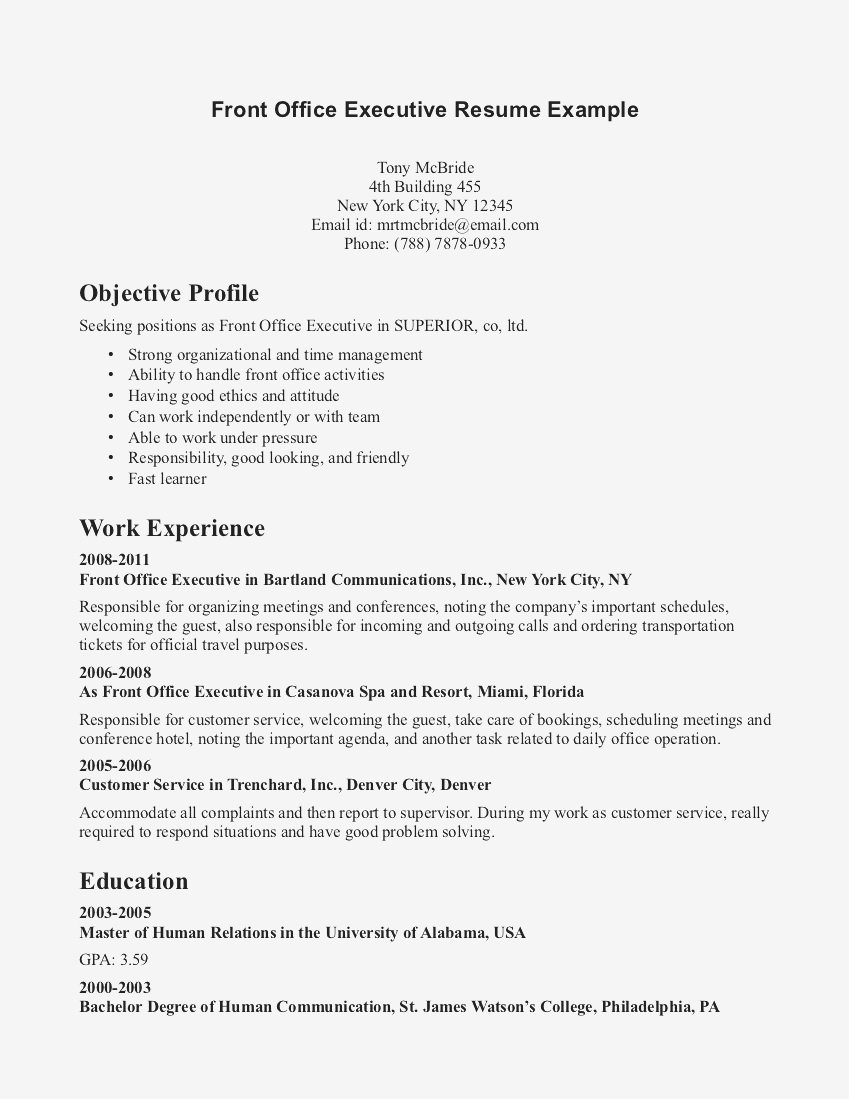 Resume Objective Examples  Sample Resume Objectives Medical Receptionist Medical Receptionist