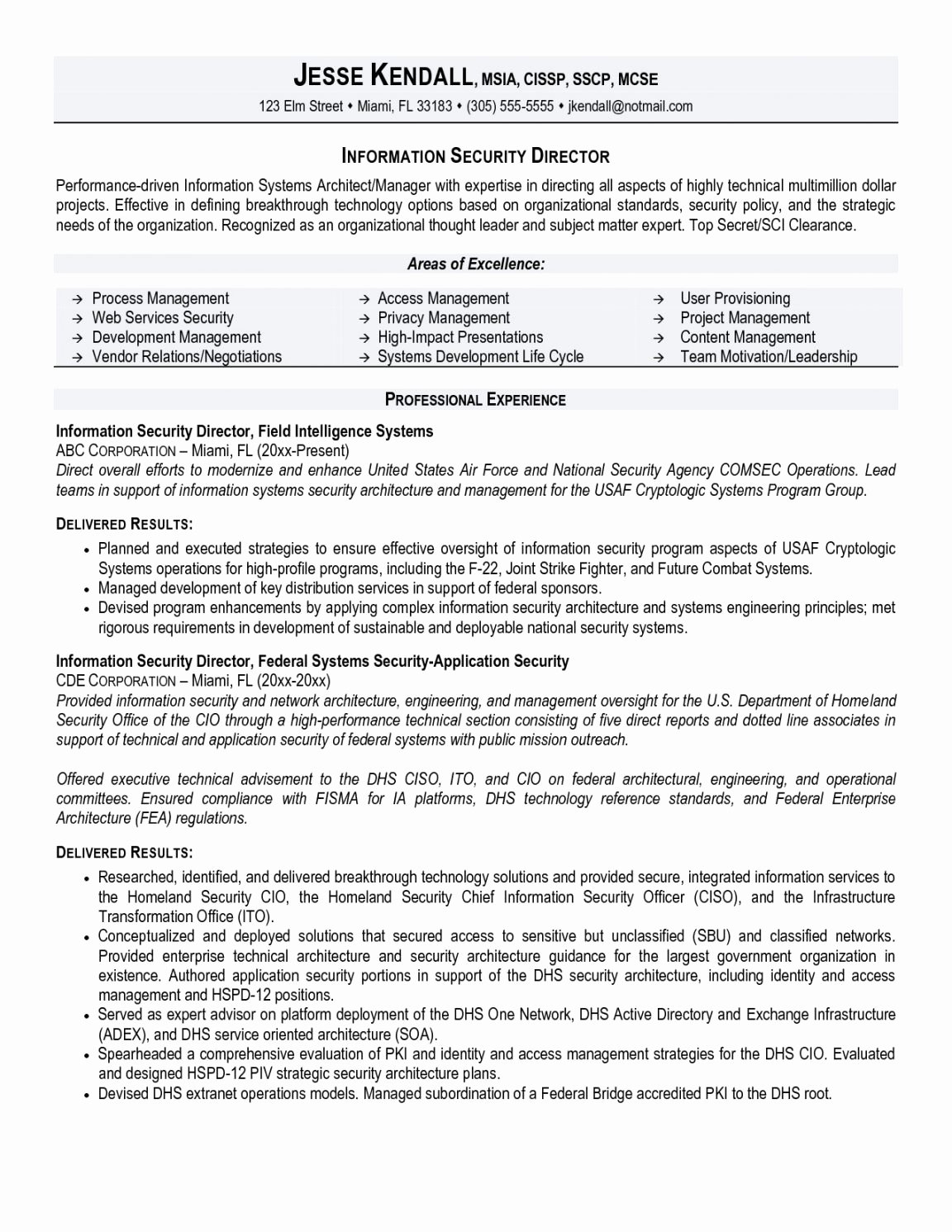 Resume Profile Examples  Physical Security Policy Template Inspirational Security Ficer