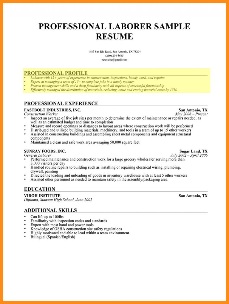 Resume Profile Examples Always Include These Details to Make the Resume ...
