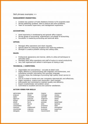 Resume Skills Examples  8 Resume Skill List Example Activo Holidays