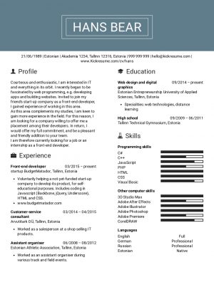 Resume Skills Examples  Resume Examples Real People Front End Developer Resume Sample