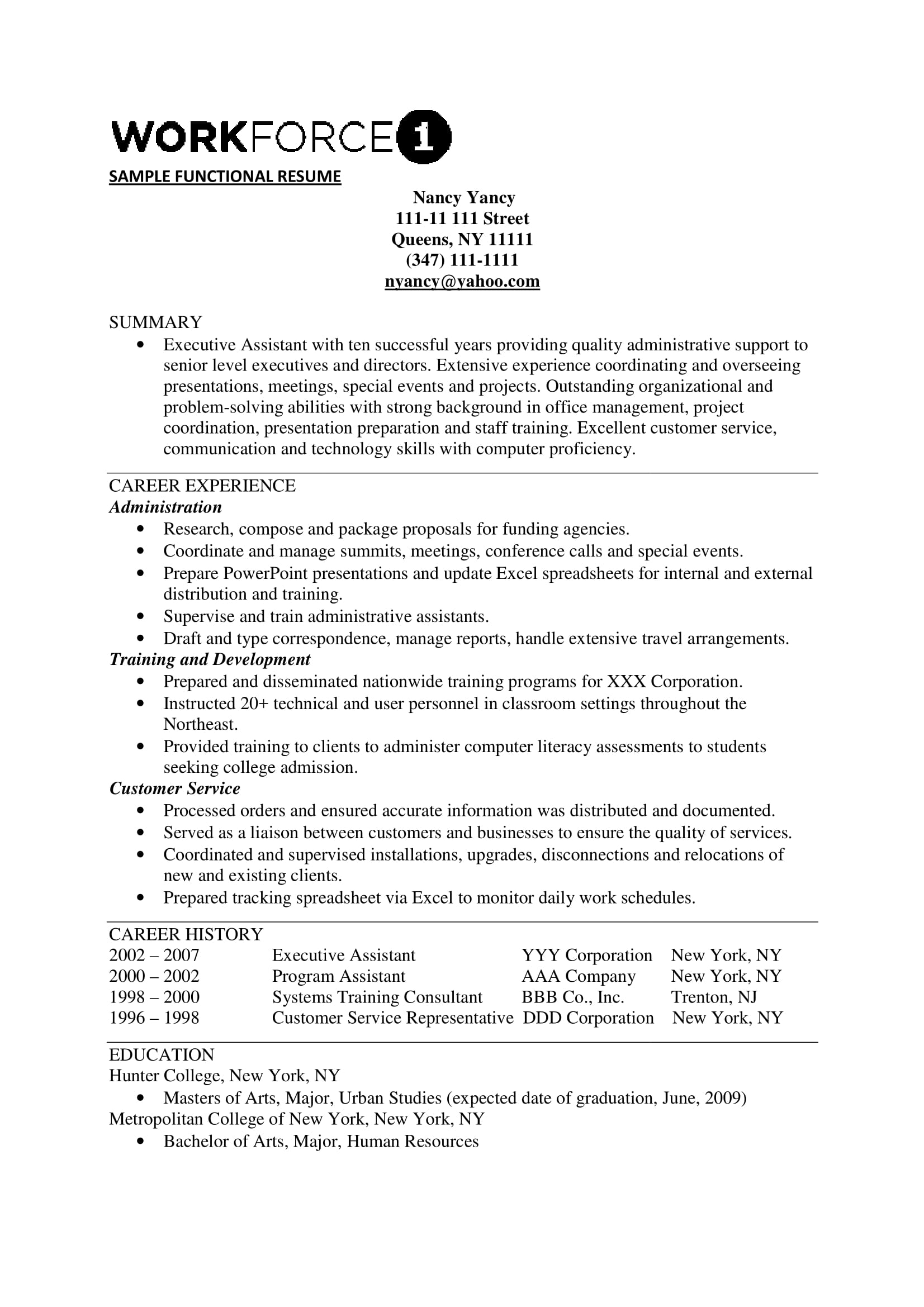 Resume Summary Example Executive Assistant Personal Summary Example 