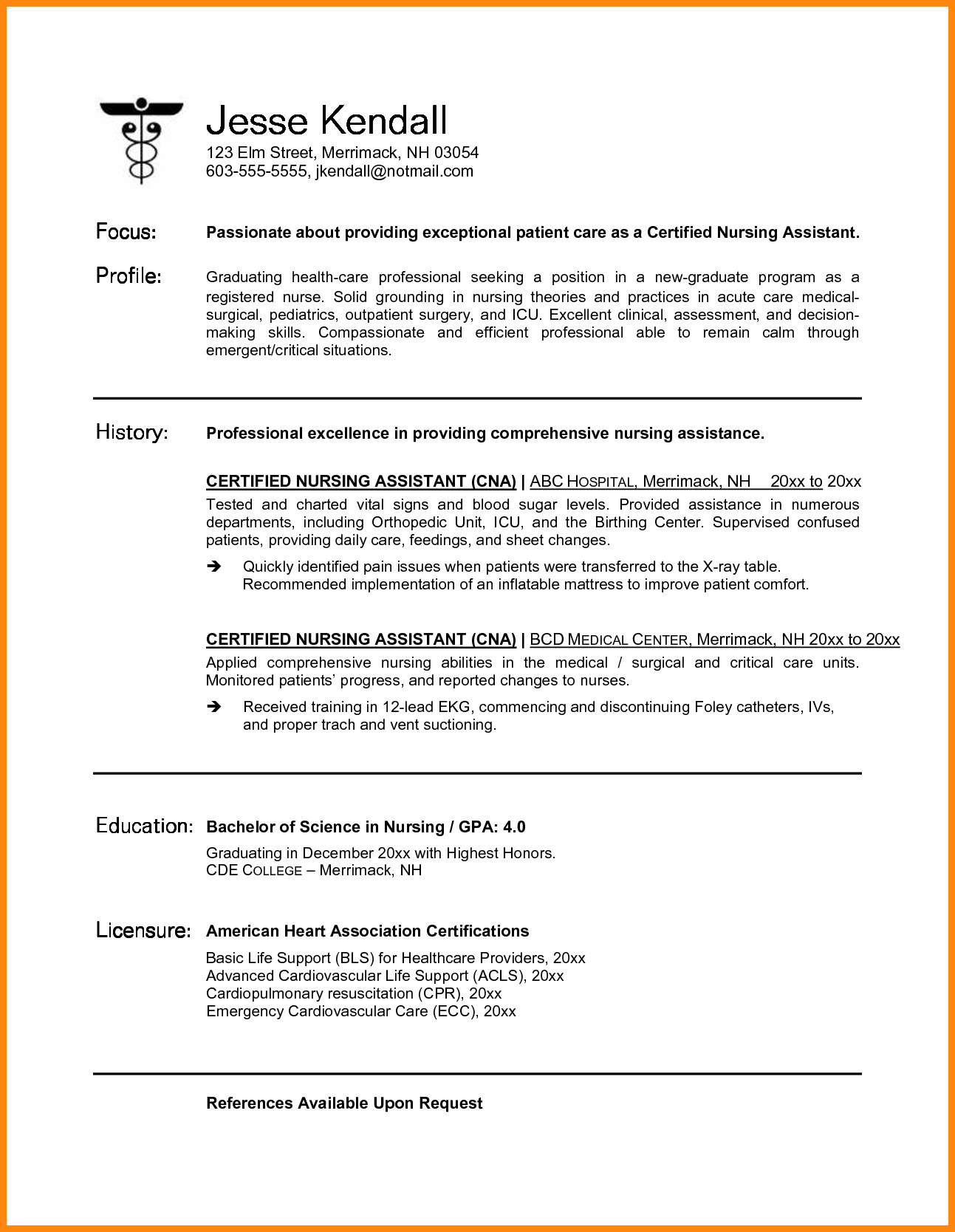 Resume Summary Examples 11 12 Cna Resume Summary Examples Malleckdesignco