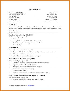 Resume Summary Examples 6 Resume Summary Examples For College Students Activo Holidays