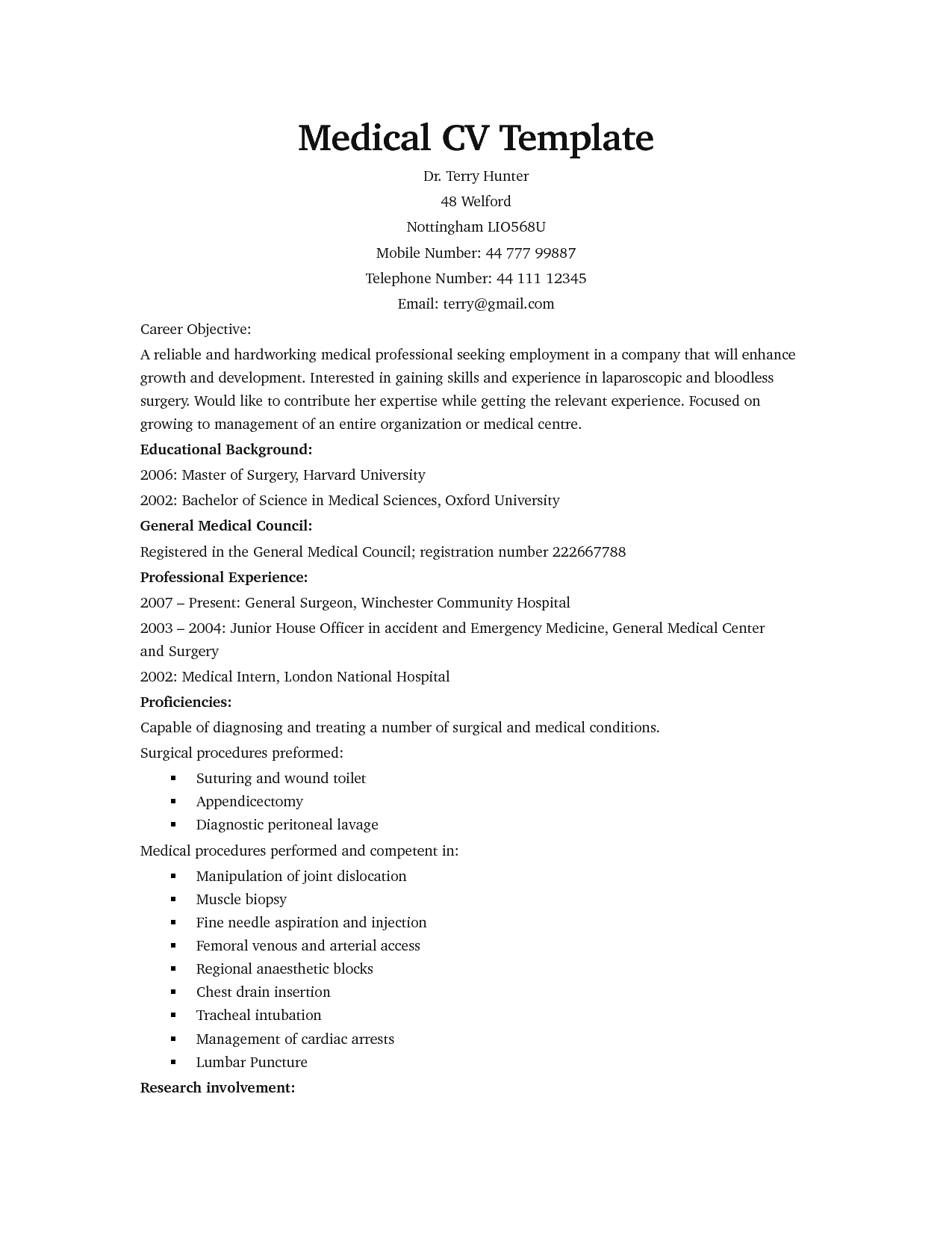 Resume Template For Word Medical Doctor Cv Template Word Resume New Banking Unique Free