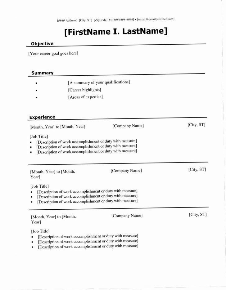 Resume Templates Microsoft Word - Resume Templates Microsoft Word Fill Ine Template Lovely The Blank Templates For Microsoft Word Free Of 728x935