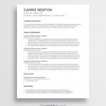 Resume Templates Word Free Ats Resume Template Carrie resume templates word|wikiresume.com