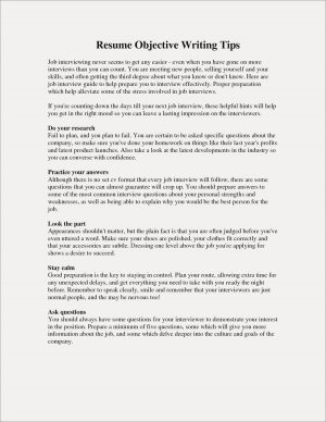 Resume Tips Objective 18 Examples Of An Objective On A Resume Lowdownatthealbany