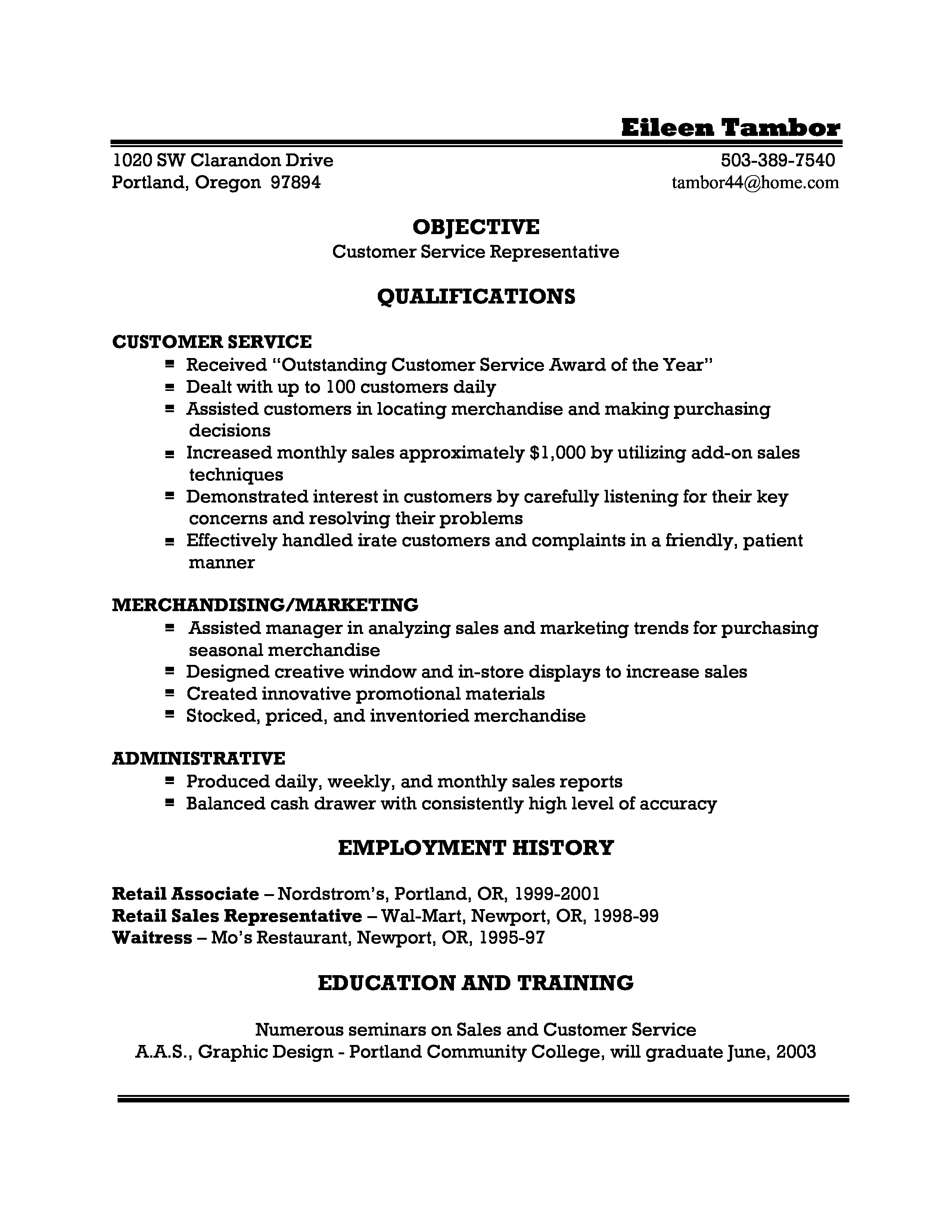 Resume Tips Objective Customer Service Resume Objective 20332 Westtexasrollerdollz