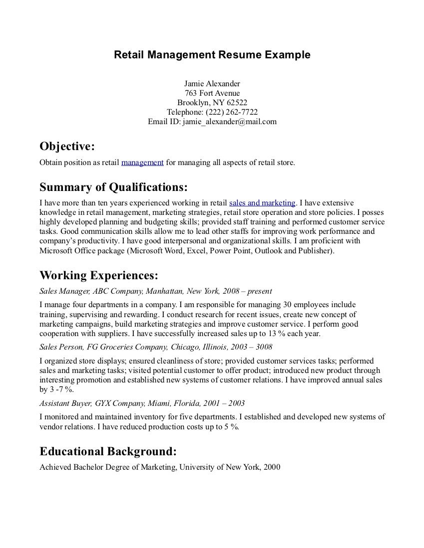 Resume Tips Objective Objective Resume Examples Retail Resume Pinterest Resume