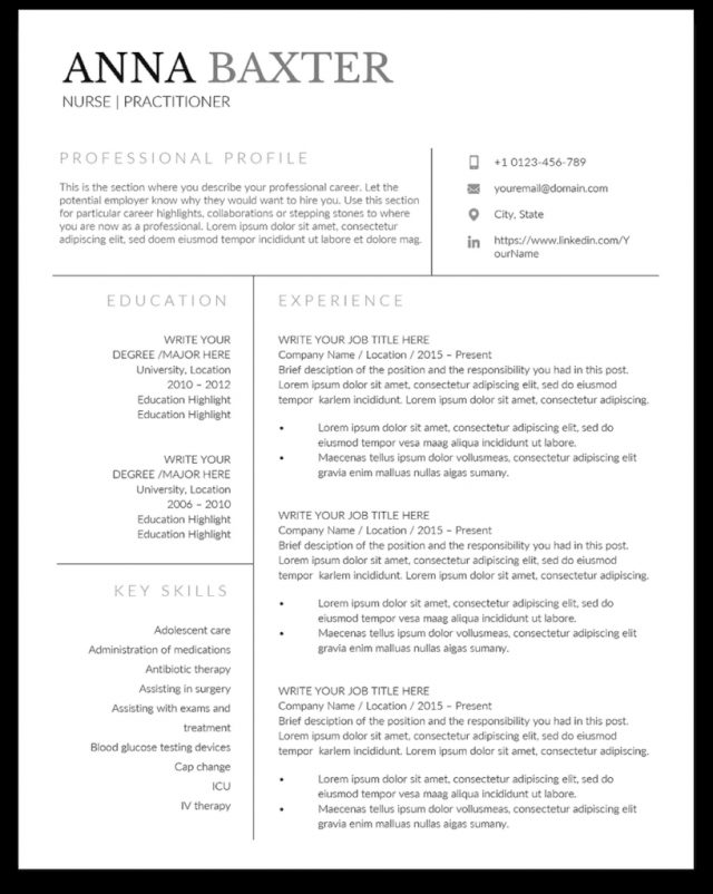 Resume Tips Templates 10 Premium Nurse Practitioner Resume Templates ...