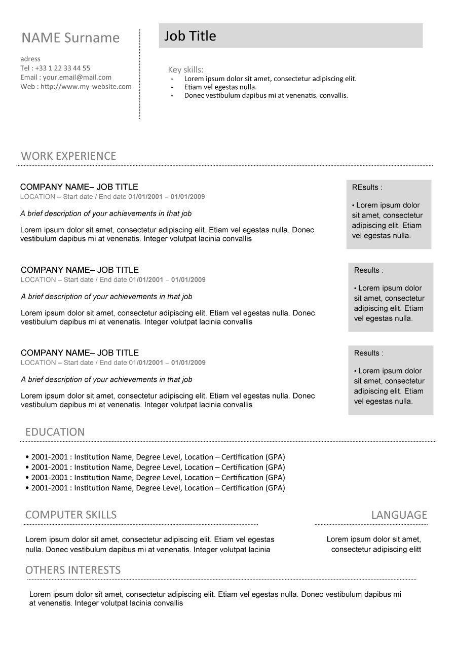 Resume Tips Templates 48 Great Curriculum Vitae Templates Examples Template Lab