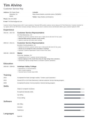 Resumes Examples Customer Service Customer Service Resume Sample And Writing Guide 20 Examples