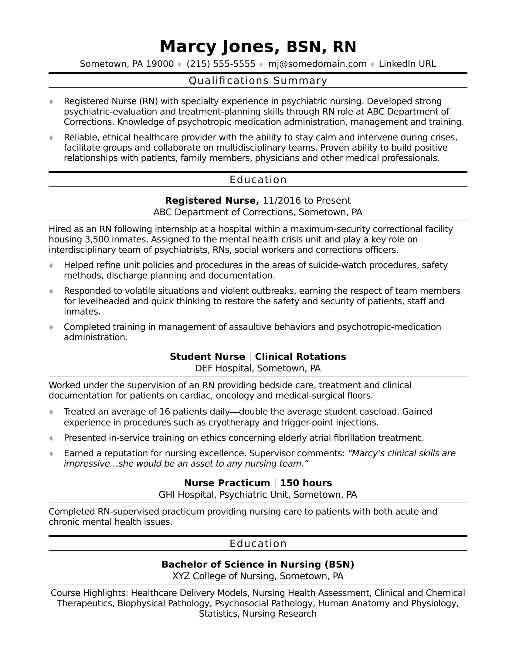 Rn Resume Examples Entry Level Rn rn resume examples|wikiresume.com
