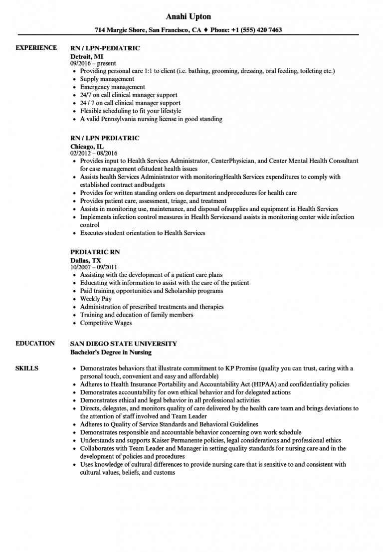 Rn Resume Examples - wikiresume.com