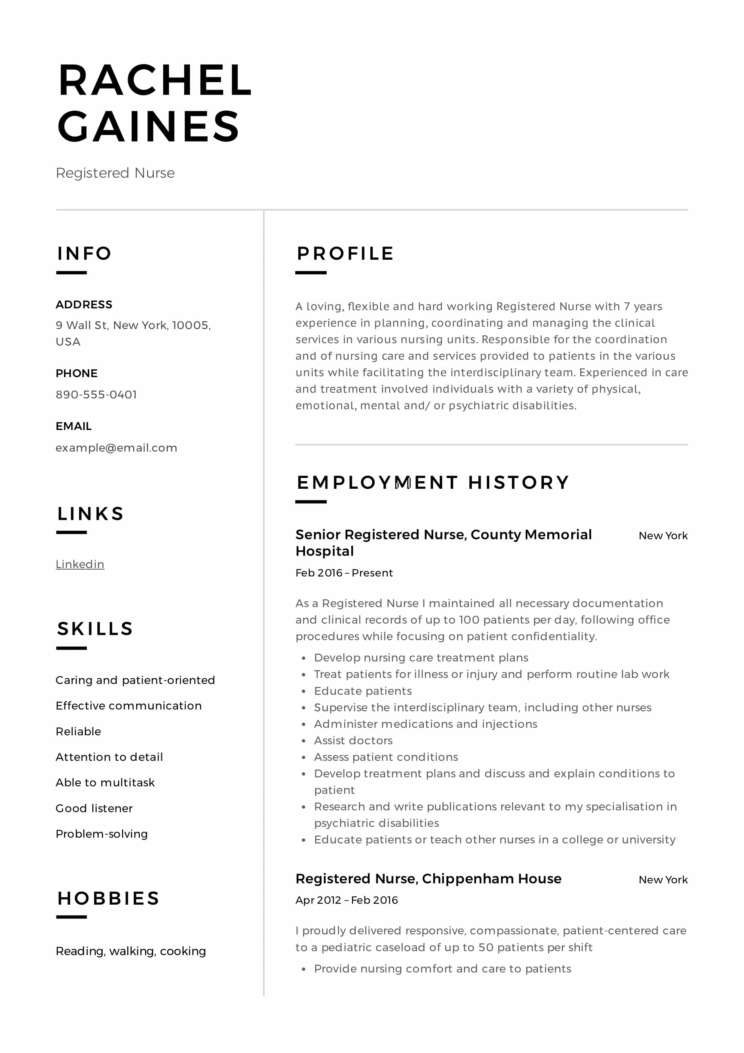 Rn Resume Examples Registered Nurse Resume Example 11 rn resume examples|wikiresume.com