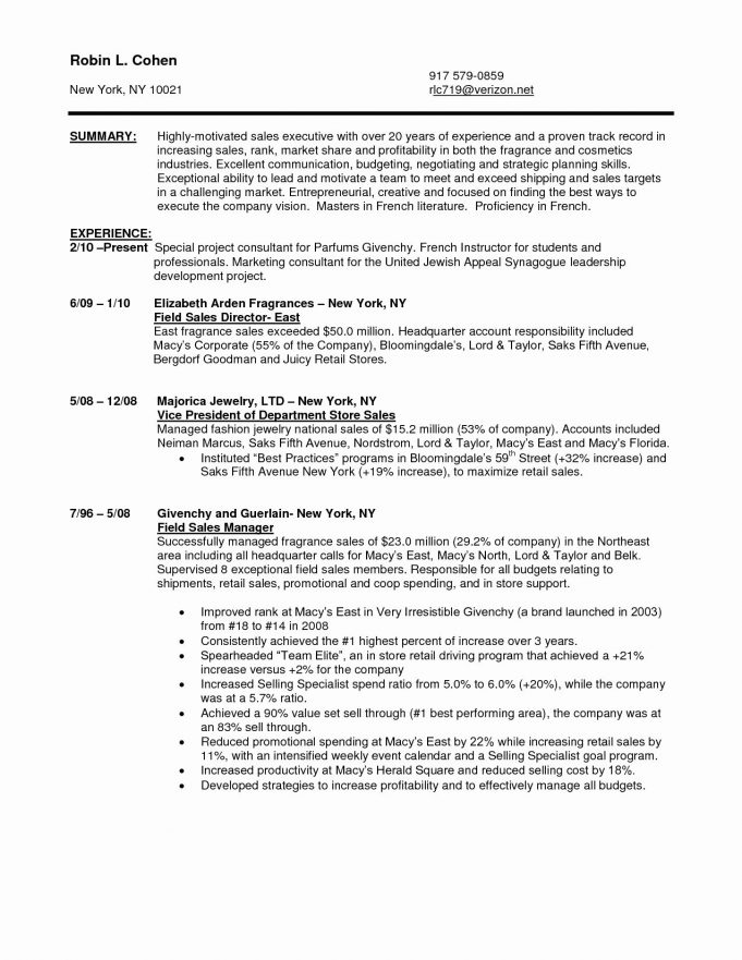 sales resume writing