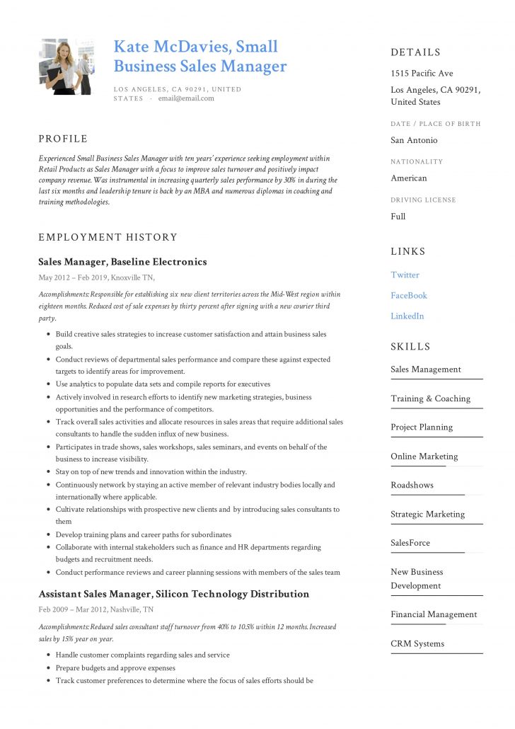 Sales Resume Examples Guide Small Business Sales Manager Resume X12 ...