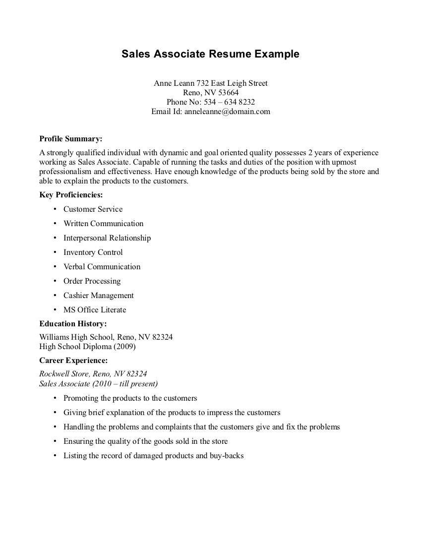 Sales Resume Examples Sales Associate Resume Objective Resume Pinterest Sales Resume