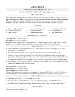 Sales Resume Examples Sales Manager Resume Sample Monster