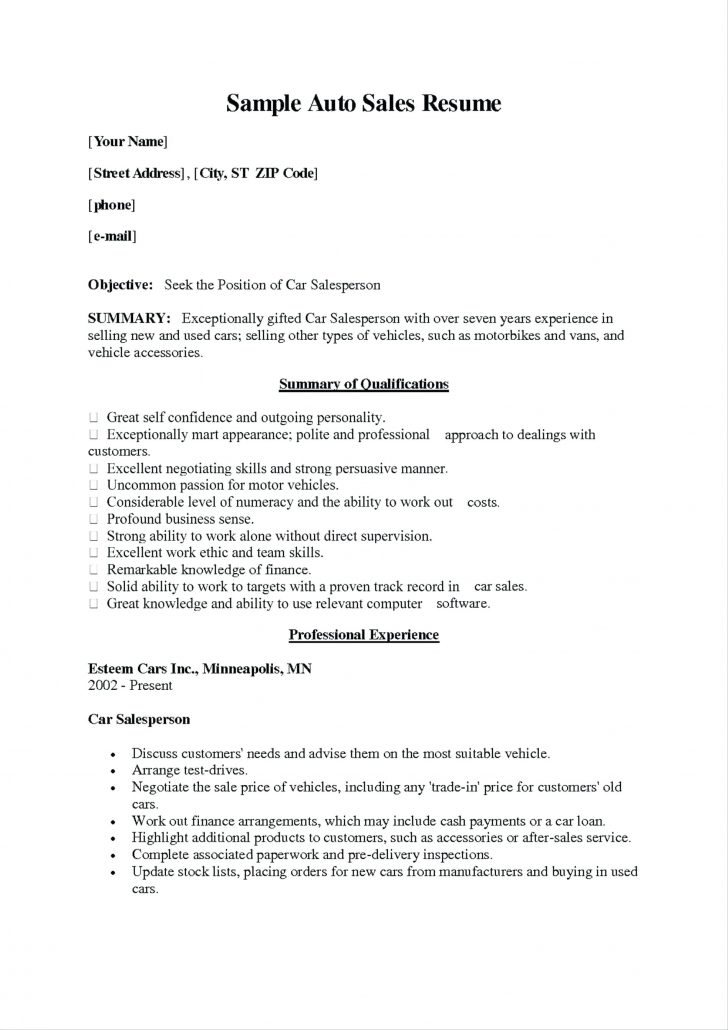 tips for writing a sales resume