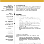 Sample Resume Objectives Housekeeper Entry Level Resume Example Template sample resume objectives|wikiresume.com