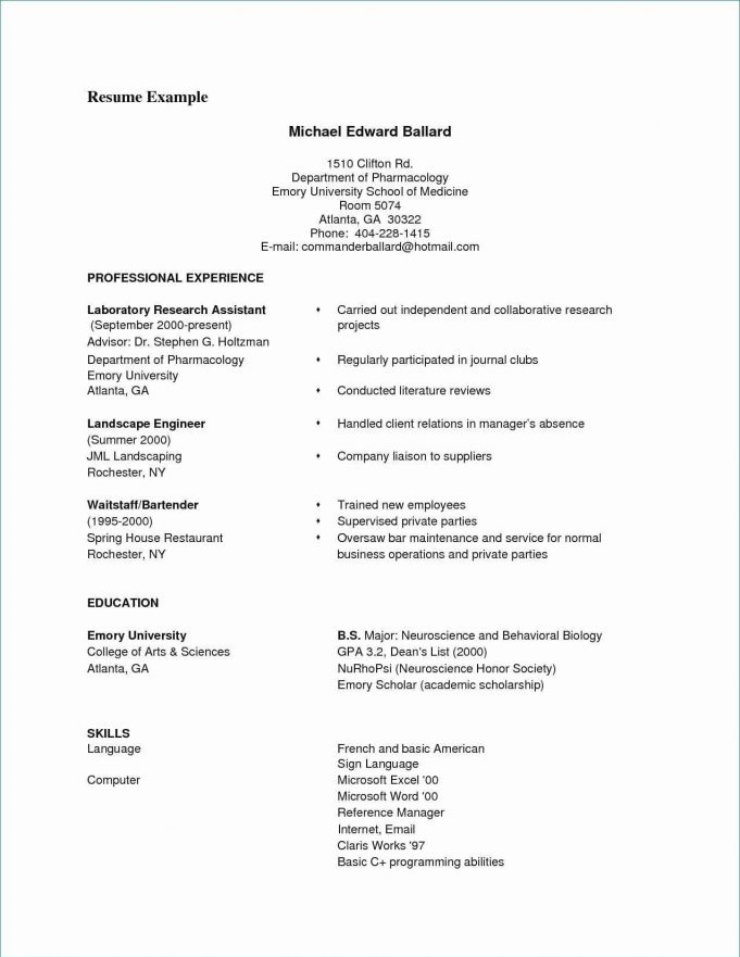 The Important Points in Server Resume Template You Must Have ...