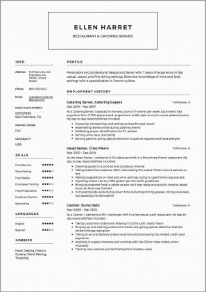 The Important Points in Server Resume Template You Must Have ...