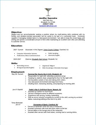 The Important Points in Server Resume Template You Must Have ...