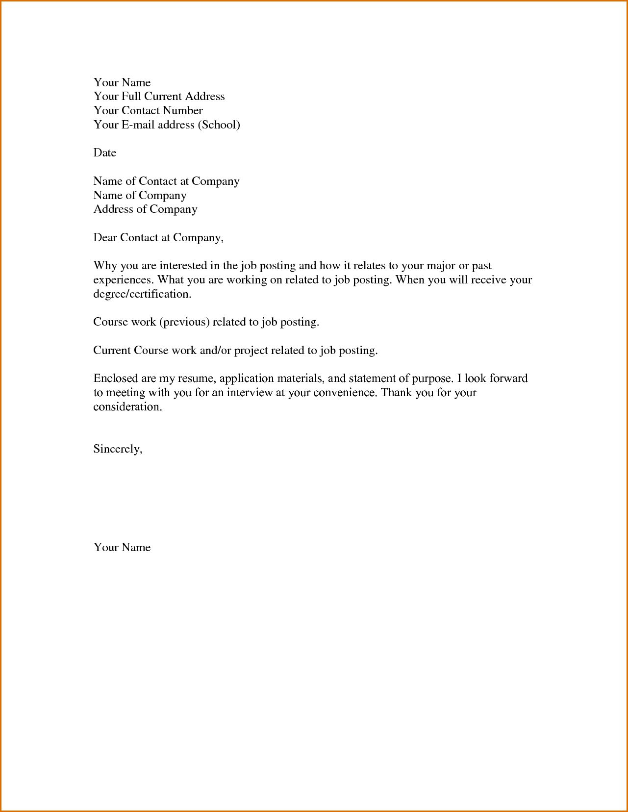 Simple Cover Letter Example 016 Template Ideas Simple Cover Letters Templates Surprising Sample