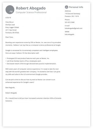 A Simple Cover Letter Example for You to Base Your Cover Letter From ...