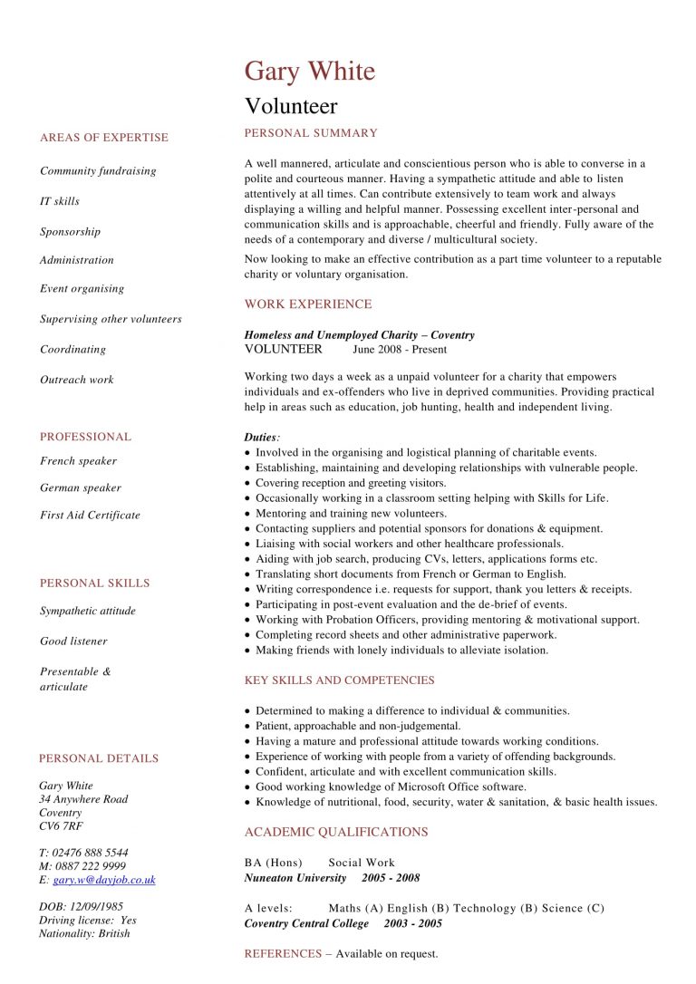 Social Work Resume - Wikiresume.com