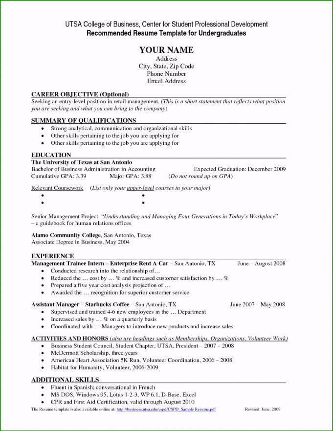 Student Resume Template College Freshman Resume Template Unique Resume ...