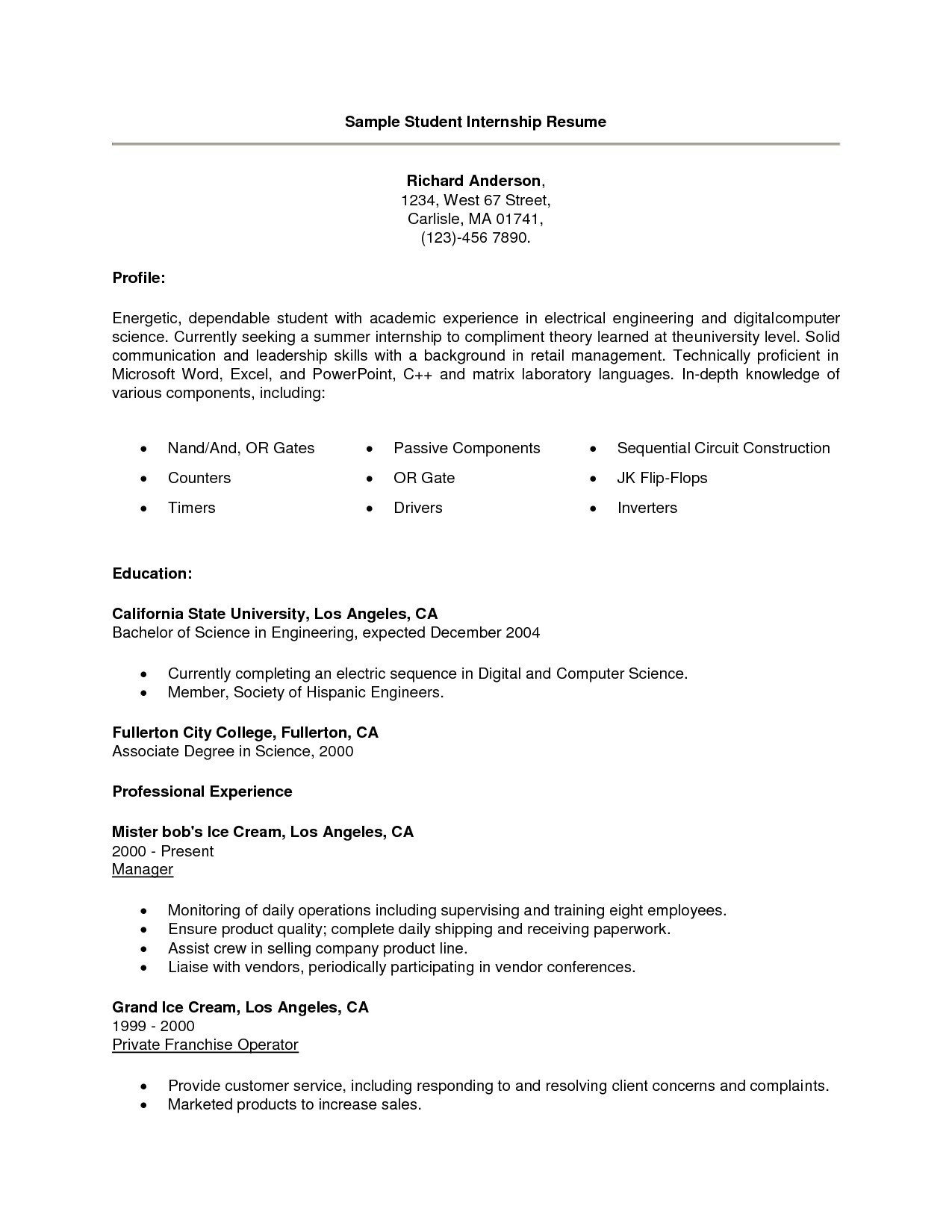 Student Resume Template Resume Outline For College Students Examples College Student Resume