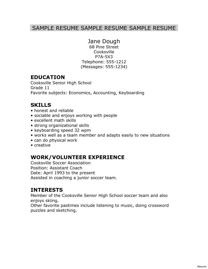 Student Resume Template Resumes For Highschool Students Resume Templates Clevefurnbank