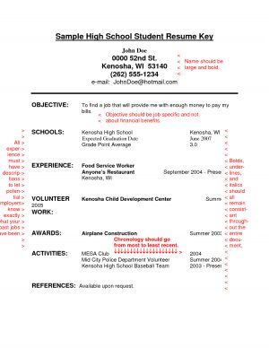 Student Resume Template Resumes For Students In High School Radiovkmtk