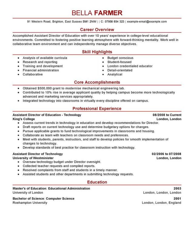 Some Important Points You will Find In the Latest Teacher Resume ...