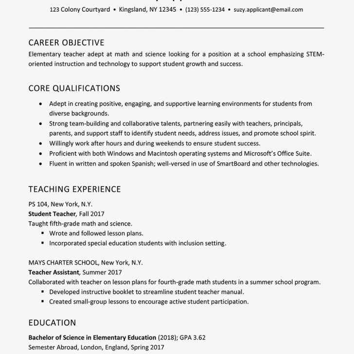 Teaching Resume Elementary - wikiresume.com