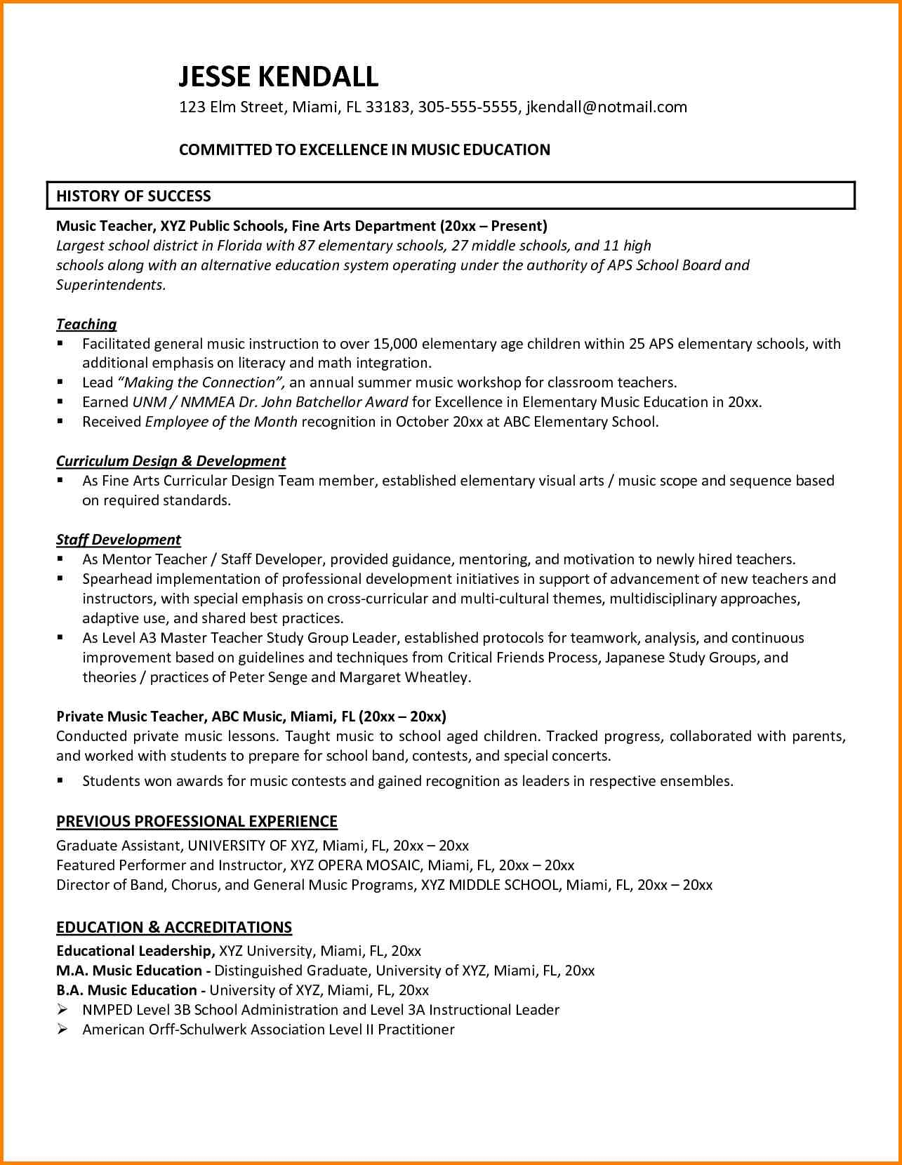 Teaching Resume Examples 9 Resume Examples For Teaching Happy Tots