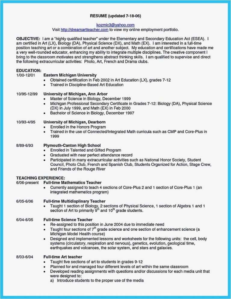 5 Details in Teaching Resume Examples - wikiresume.com