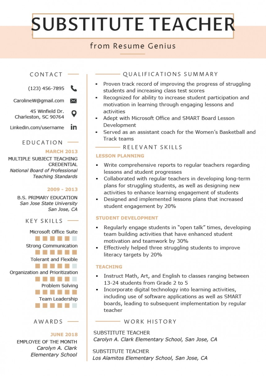 Teaching Resume Template Amazing Resume Template For Teaching Ideas Cv Assistant Pattern