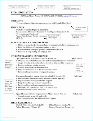 Teaching Resume Template Special Education Teacher Resume Template Best Of Sample Objective