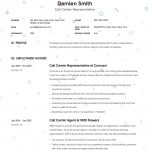 Template For Resume Template Resume Call Center Representative template for resume|wikiresume.com