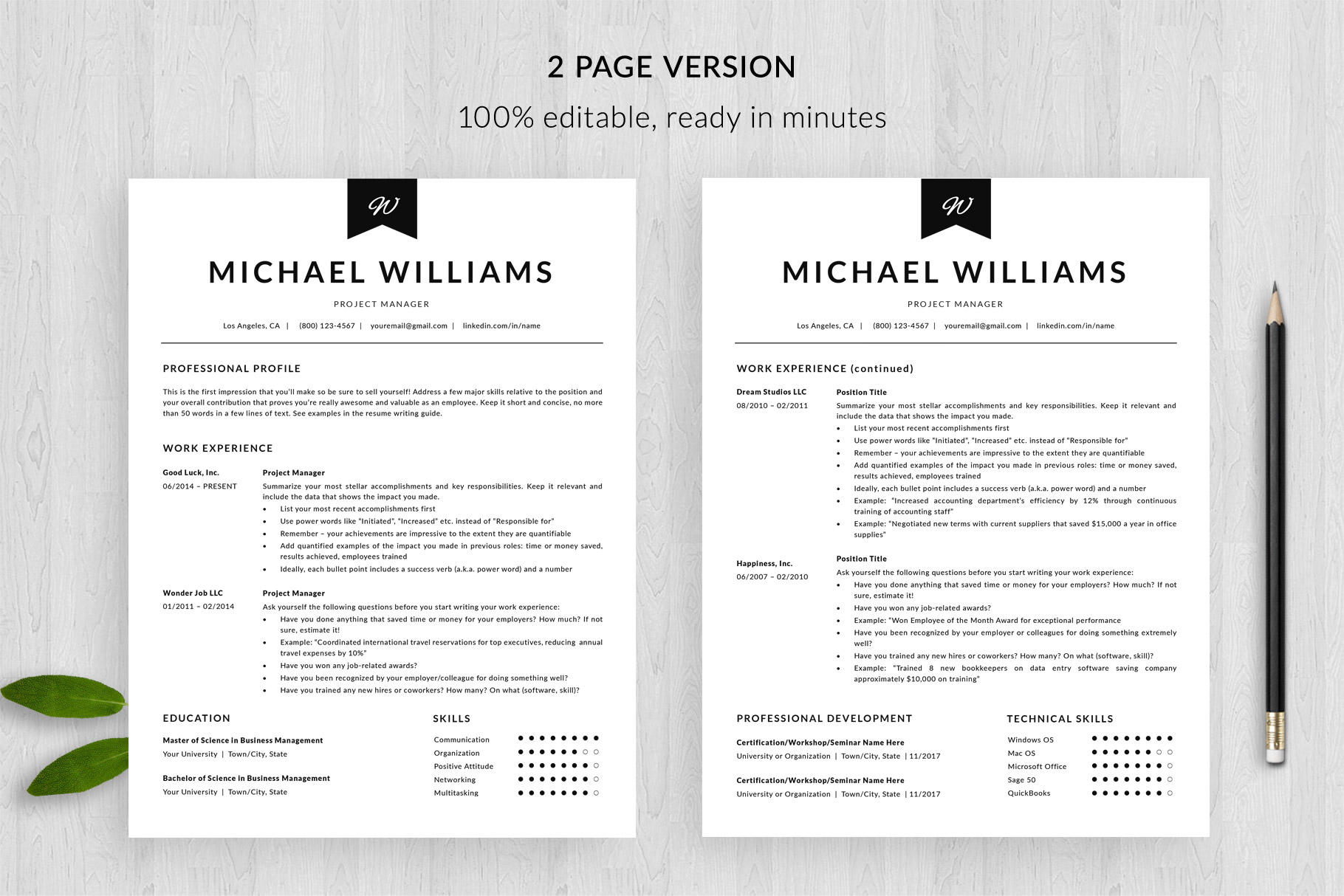 Two Page Resume 4 Two Page Resume Template Michael Templatehippo two page resume|wikiresume.com