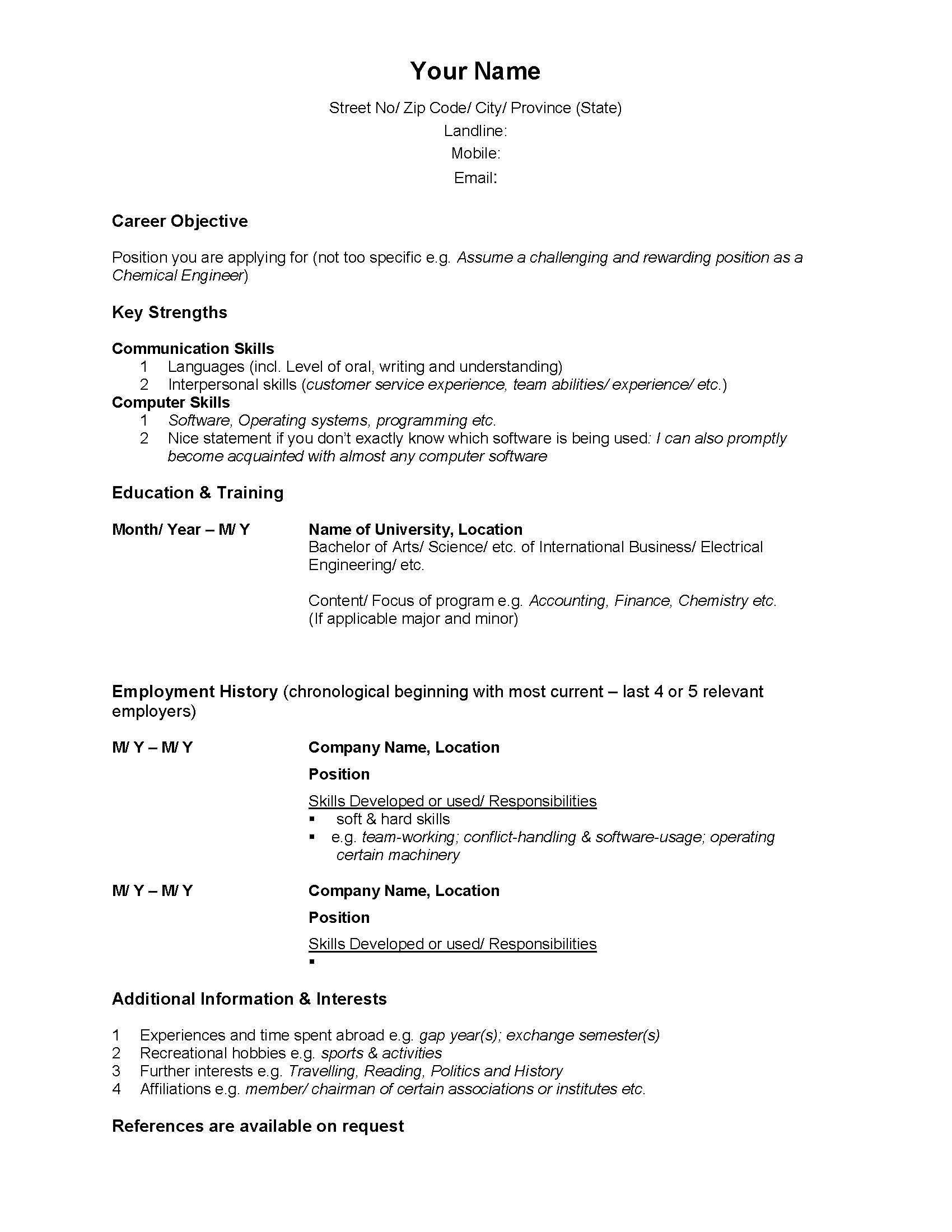 Unique Resume Ideas Resume Templates For High School Students Fresh High School Resume